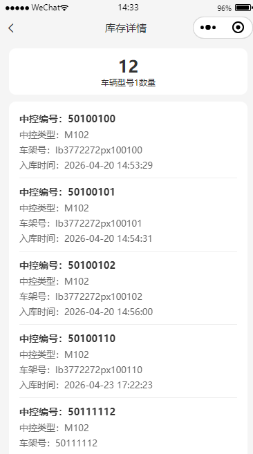 车辆库存详情
